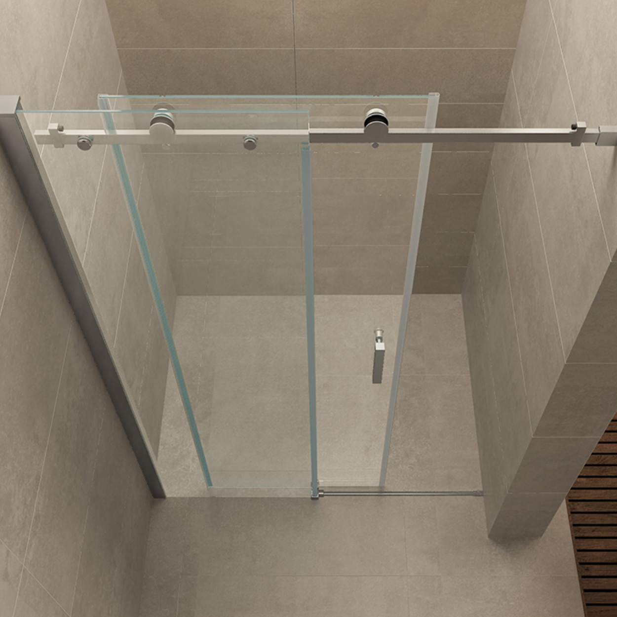 Wiesbaden Slide Nis Schuifdeur 8mm Nano Helder Glas / Chroom